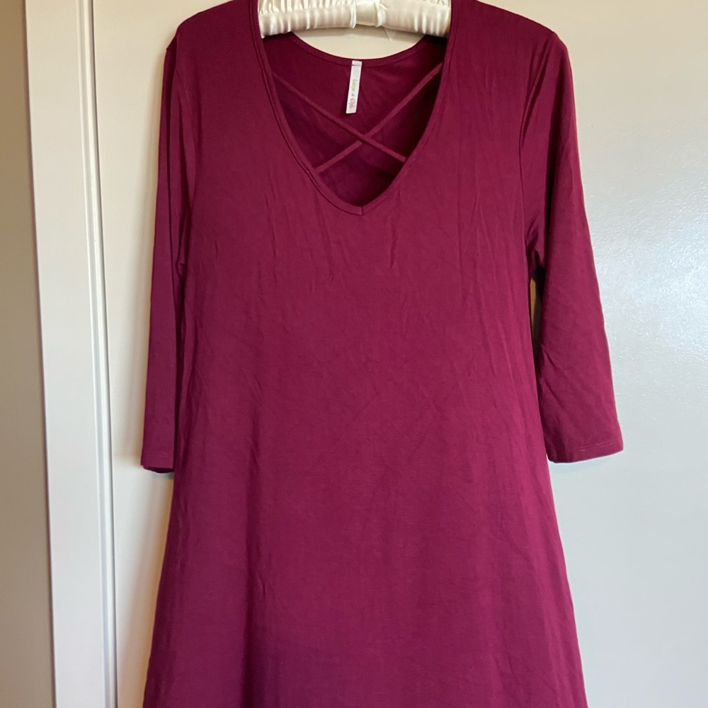Lime & Chili Merlot dress with pockets!